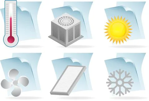 Air conditioner document icons Illustrazione stock