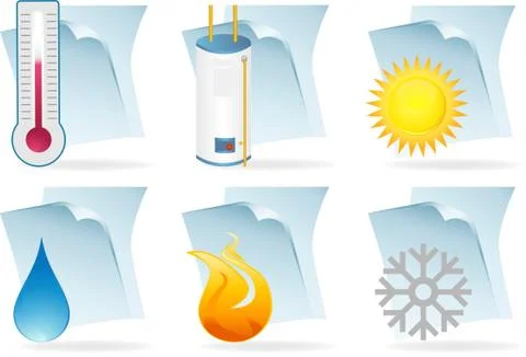 Air conditioner document icons Illustrazione stock