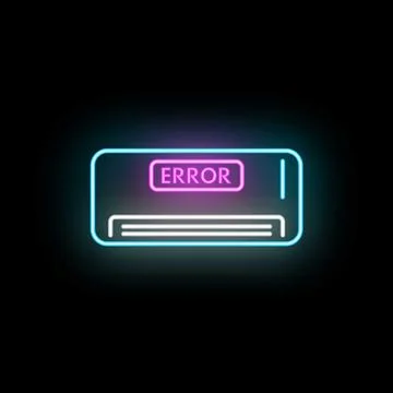 Air conditioner error neon glow light icon Illustrazione stock