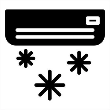 Air conditioner glyph icon vector illustration isolated on white background Stock Illustration