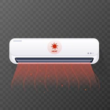 Air conditioner heating mode airflow. vector illustration 스톡 일러스트