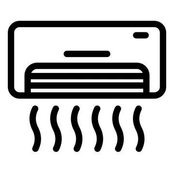 Air conditioner icon for climate control and cooling system interface design Stock Illustration