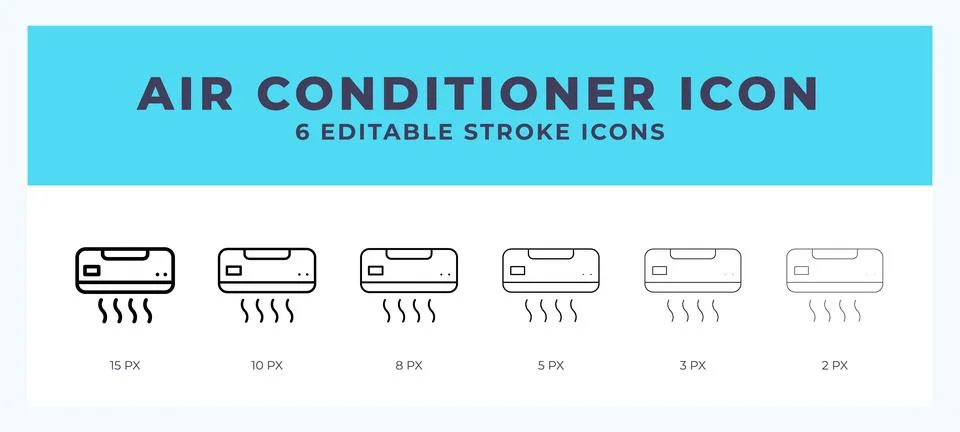 Air conditioner icon. Editable stroke line icon vector illustration. Stock Illustration