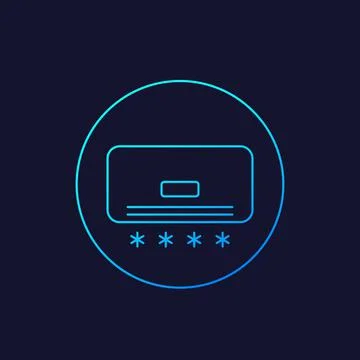 Air conditioner icon, line vector Stock Illustration