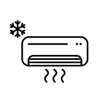 Air Conditioner Icon in linear style. Cool refreshing. 스톡 일러스트