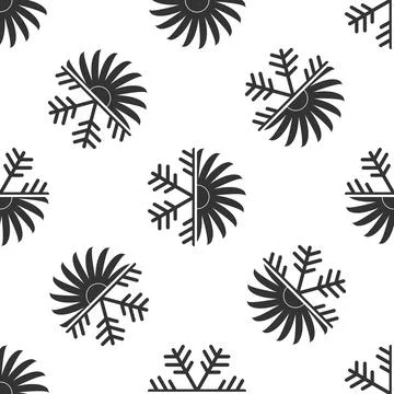 Air conditioner icon seamless pattern on white background. Flat design. Vector Stock Illustration