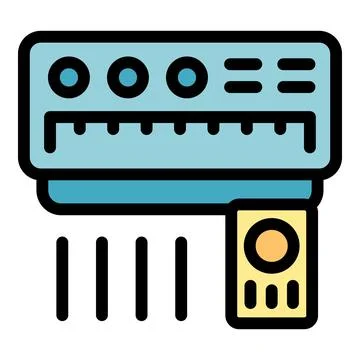 Air conditioner icon vector flat Stock Illustration
