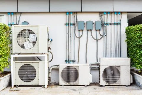 Air conditioner installation Stock Photos