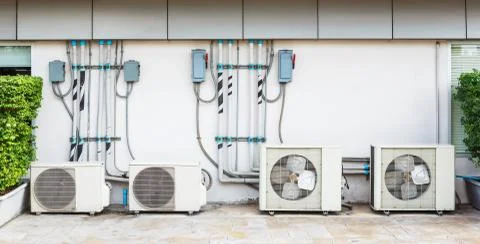 Air conditioner installation Stock Photos