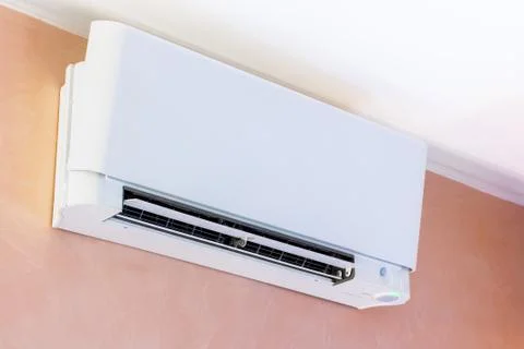 Air conditioner installed on the wall Foto stock