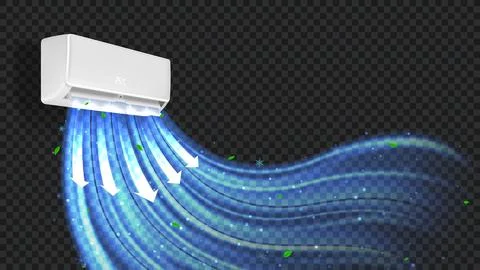 Air conditioner isolated on checkered background 스톡 일러스트