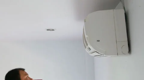 Air Conditioner maintenance cleaner Stock Footage 36681890