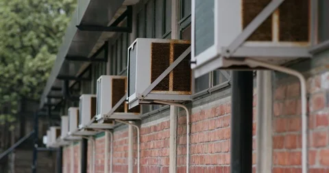 Air conditioner outdoor unit Stock Footage 98966848