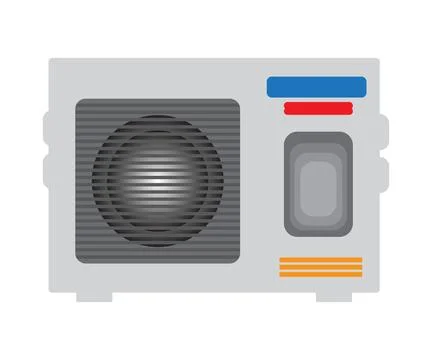 Air Conditioner Outdoor Unit Vector Commercial AC Outer Compressor HVAC Icon Stock Illustration