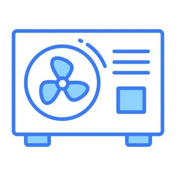 Air conditioner outer vector, icon of ac fan hardware device Stock Illustration