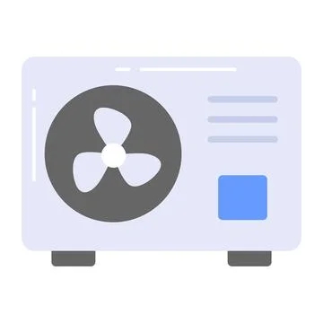 Air conditioner outer vector, icon of ac fan hardware device Stock Illustration