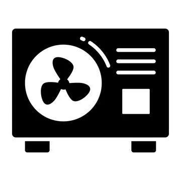 Air conditioner outer vector, icon of ac fan hardware device Stock Illustration