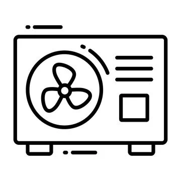 Air conditioner outer vector, icon of ac fan hardware device Stock Illustration