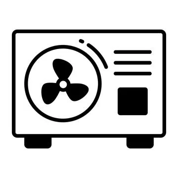 Air conditioner outer vector, icon of ac fan hardware device Stock Illustration