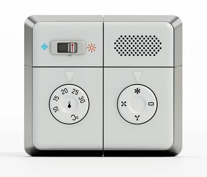Air conditioner panel isolated on white background. 3D illustration Stock Illustration