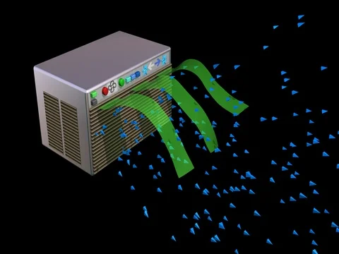 Air conditioner particle  air flow Stock Footage 77740829