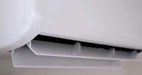 Air conditioner power on operation Louver movement Stock Footage 281283623