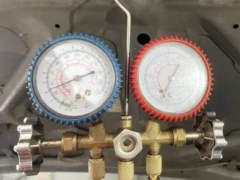 An air conditioner pressure  Stock Photos