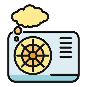 Air conditioner providing cooling ventilation system icon Ilustración de archivo