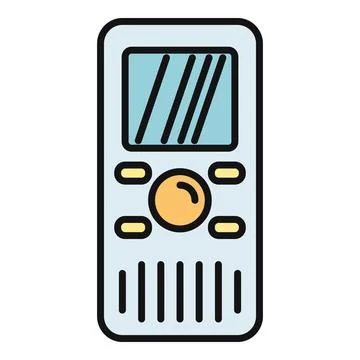 Air conditioner remote control flat color icon Illustrazione stock