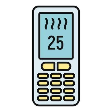 Air conditioner remote control showing warm temperature icon Stock Illustration
