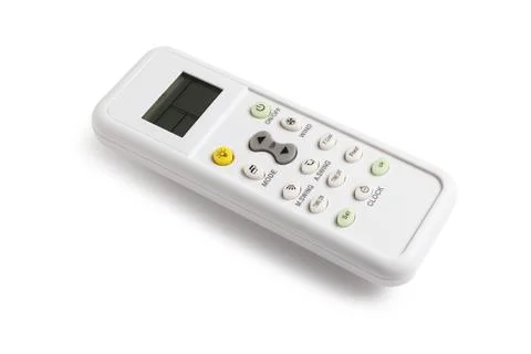 Air conditioner remote controller on white background Stock Photos