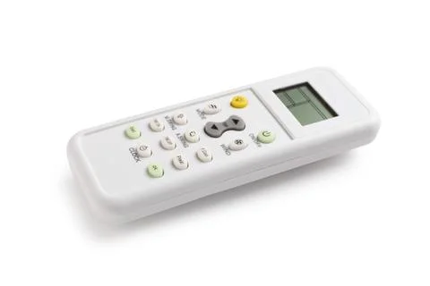 Air conditioner remote controller on white background Stock Photos