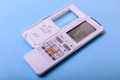 Air conditioner remote controller with wifi, isolate remote control on white, Stock Photos
