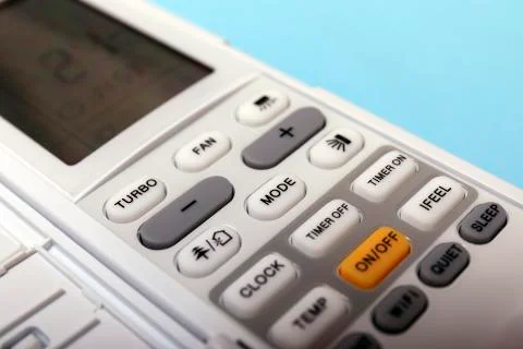 Air conditioner remote controller with wifi, isolate remote control on white, Stock Photos