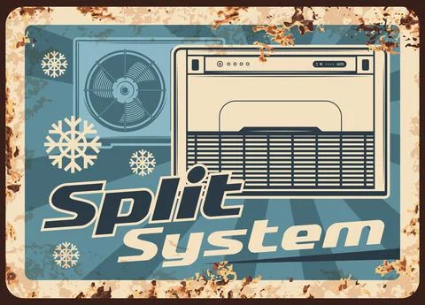Air conditioner split system, metal plate rusty Stock Illustration