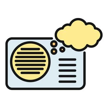 Air conditioner system cooling blowing a cloud icon Stock Illustration