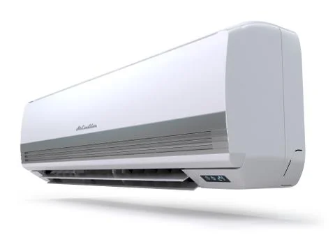 Air conditioner system isolated on white. Illustrazione stock