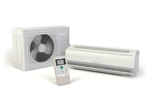 Air conditioner system isolated on white. Stock Illustration
