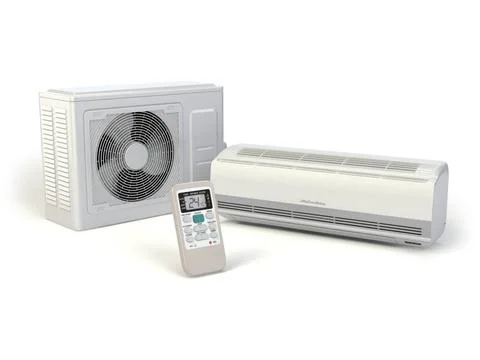 Air conditioner system isolated on white. Air conditioner system isolated ... Stock Photos