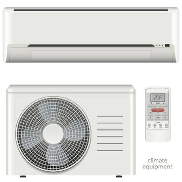 Air conditioner system set Stock Illustration