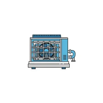 Air conditioner unit fan cooling system illustration with depicts climate Ilustración de archivo