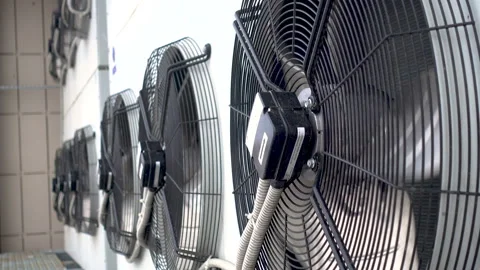Air conditioner unit fan rotating. Stock Footage 85632657