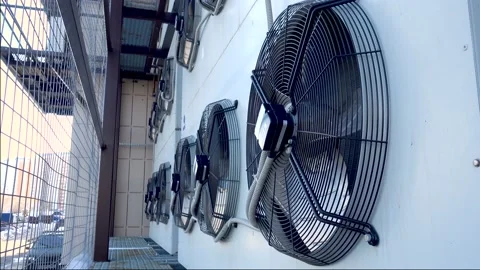 Air conditioner unit fan rotating.  slowly rotates. Stock Footage 87252735