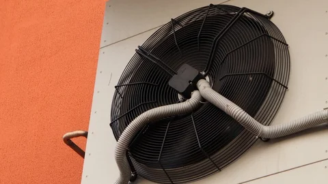 Air conditioner unit fan rotating Stock Footage 129268044