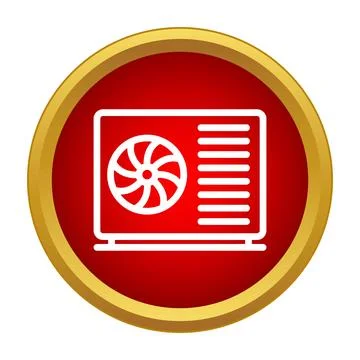 Air conditioner unit icon for cooling temperature Stock Illustration