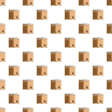 Air conditioner unit seamless pattern on white background Illustrazione stock