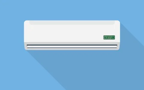 Air conditioner on the wall with a long shadow Stock Illustration