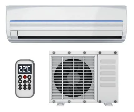 Air-conditioner on white background (done in 3d) Ilustración de archivo