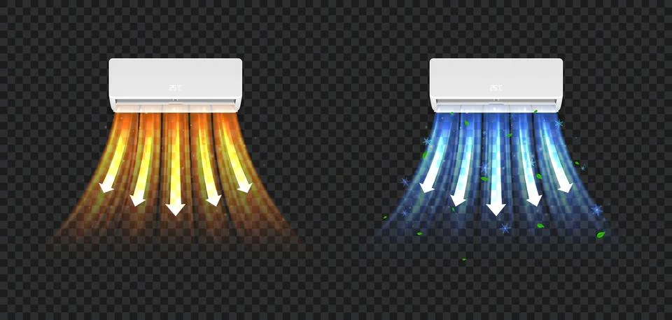 Air conditioners isolated on checkered background Stock Illustration