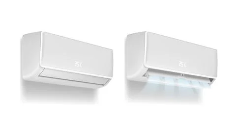 Air conditioners isolated on white background Stock Illustration